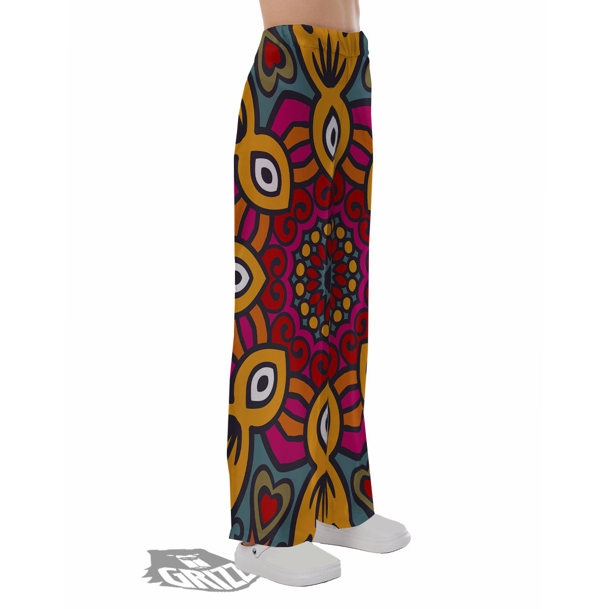 Mandala Bohemian Native Print Pattern Pajama Pants-grizzshop