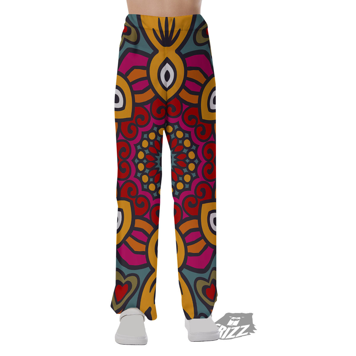 Mandala Bohemian Native Print Pattern Pajama Pants-grizzshop