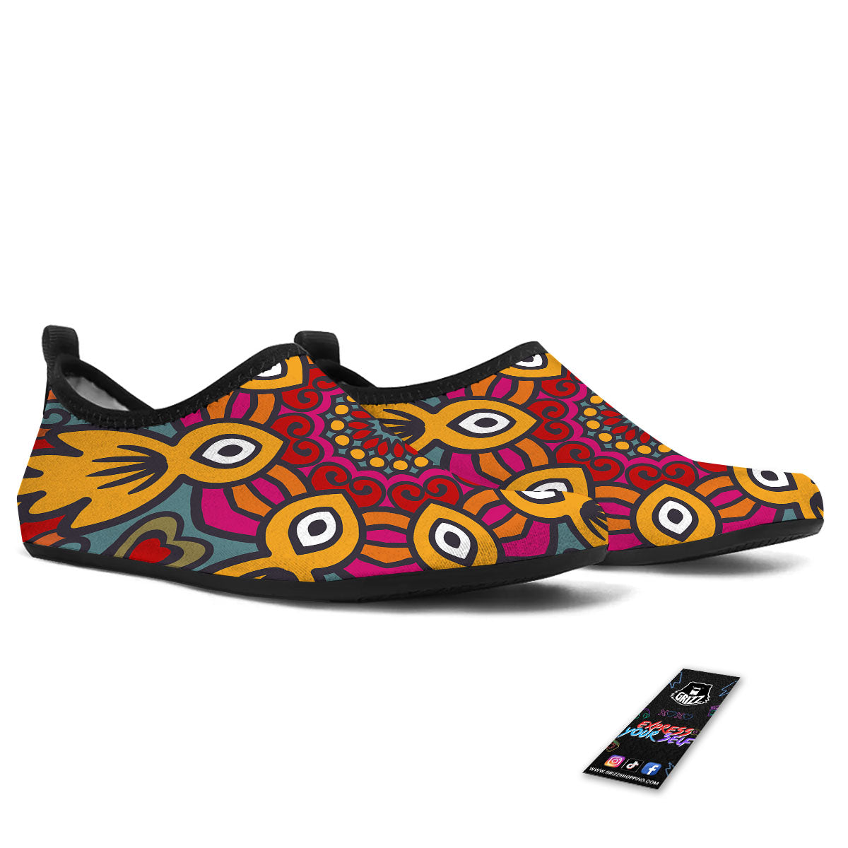 Mandala Bohemian Native Print Pattern Water Shoes-grizzshop