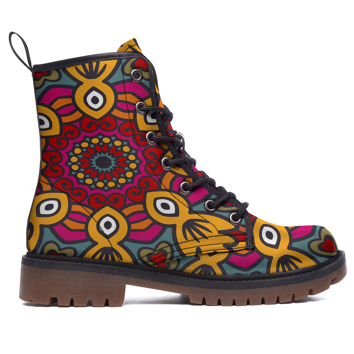 Mandala Bohemian Native Print Pattern Work Boots-grizzshop