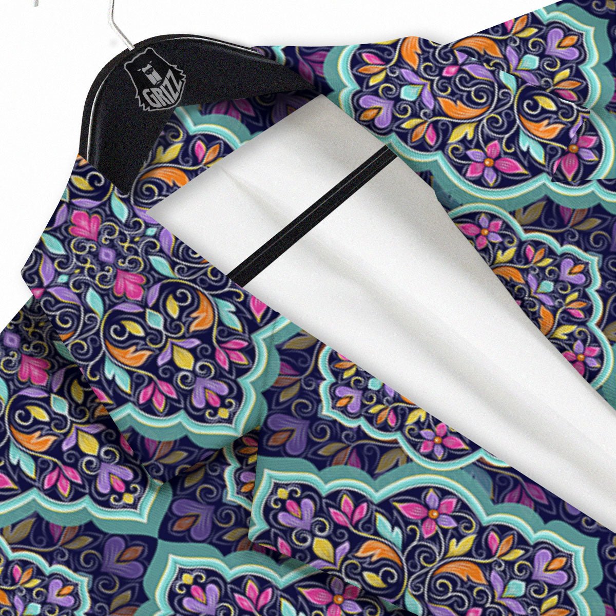 Mandala Bohemian Purple Print Pattern Men's Sport Coat-grizzshop