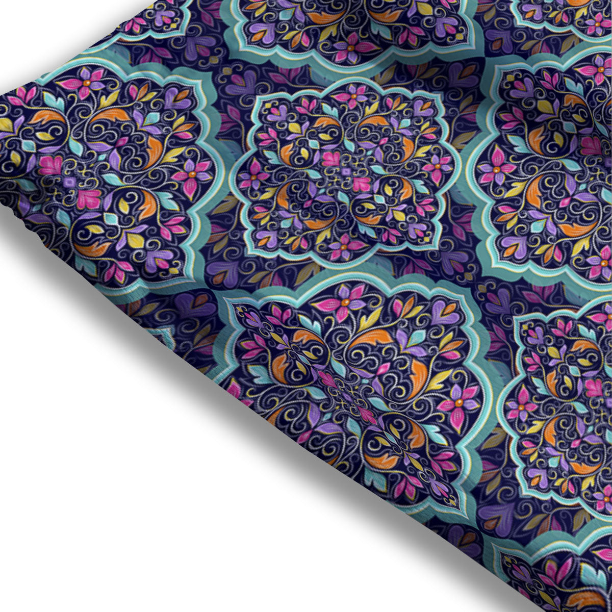Mandala Bohemian Purple Print Pattern Mesh Shorts