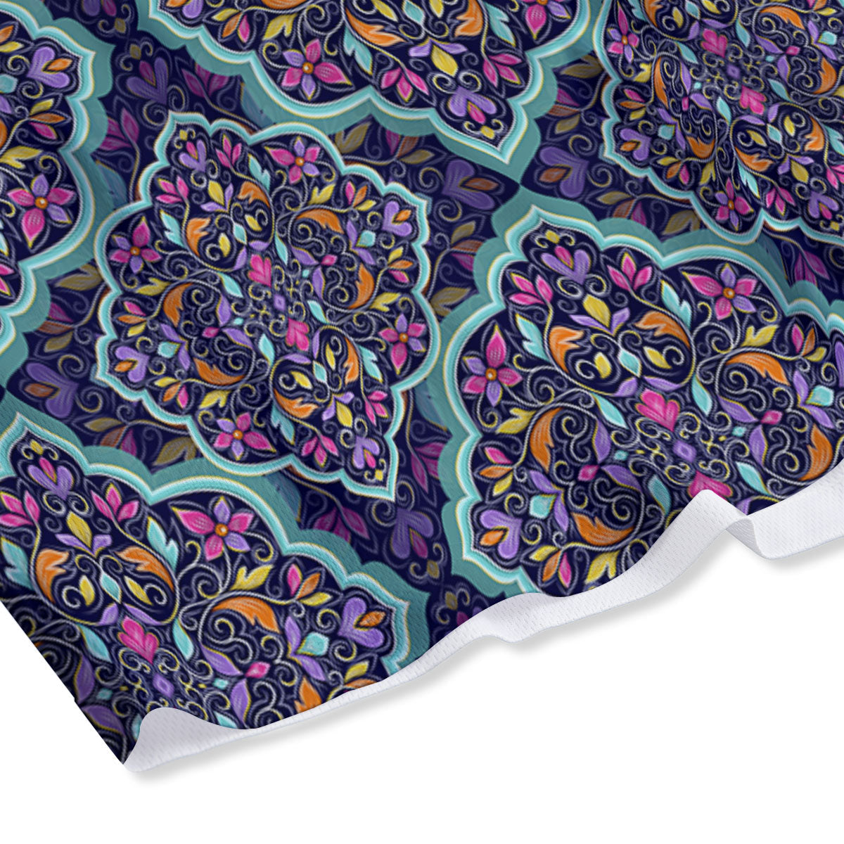 Mandala Bohemian Purple Print Pattern Mesh Shorts
