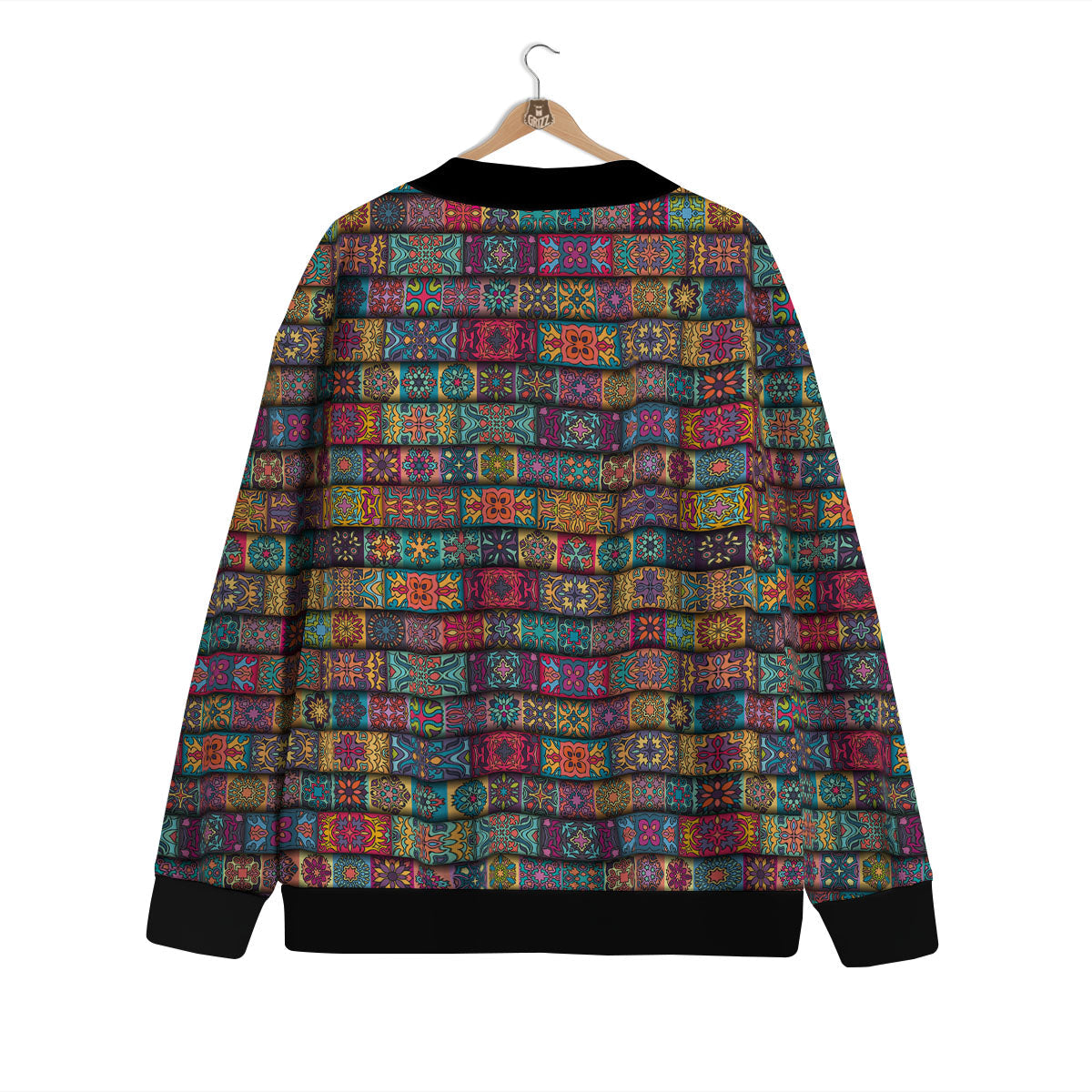 Mandala Bohemian Rectangle Print Pattern Cardigan-grizzshop