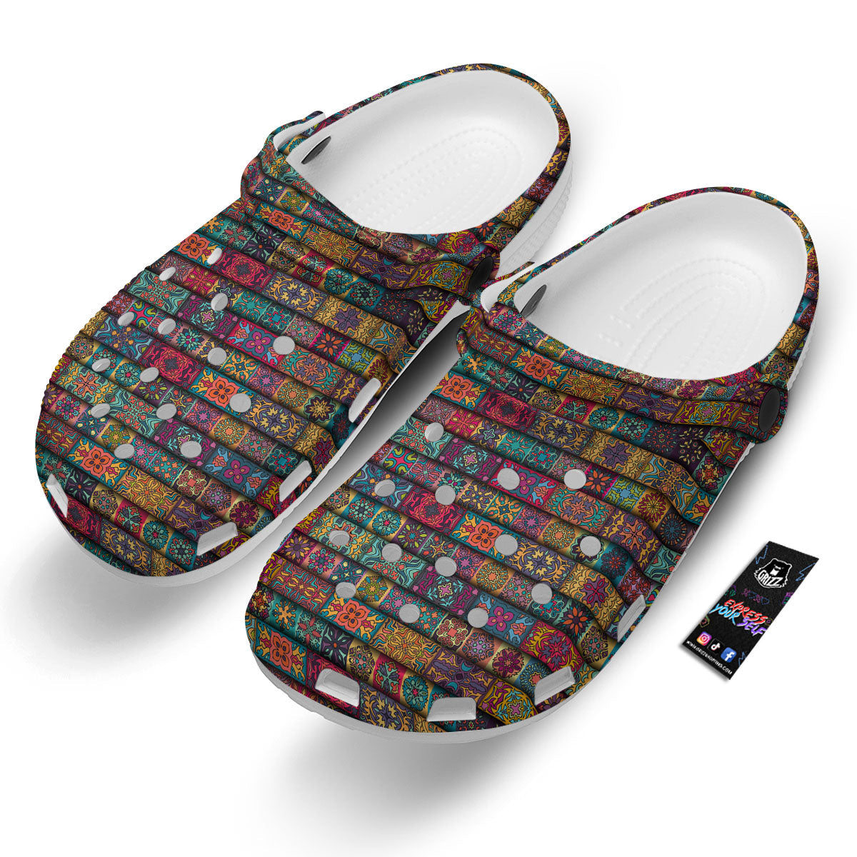 Mandala Bohemian Rectangle Print Pattern Clog-grizzshop