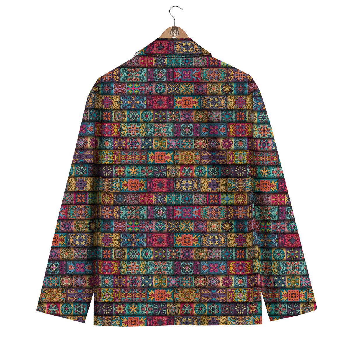 Mandala Bohemian Rectangle Print Pattern Men's Blazer-grizzshop