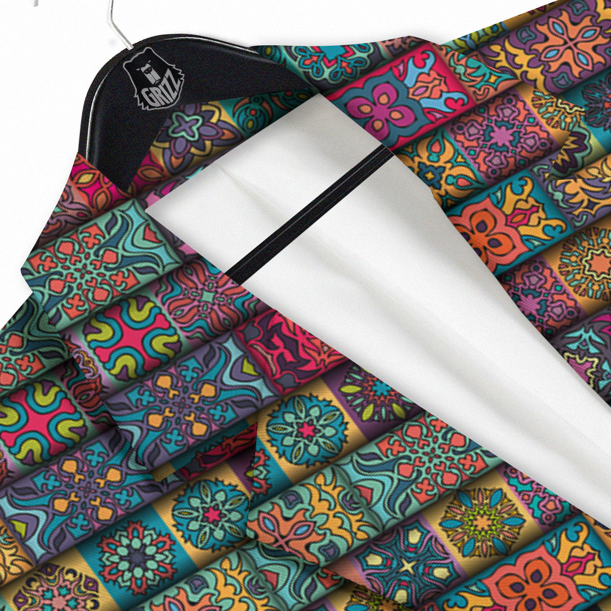 Mandala Bohemian Rectangle Print Pattern Men's Sport Coat-grizzshop