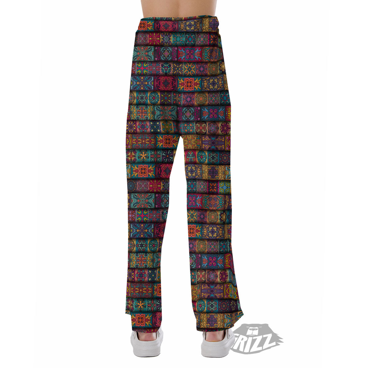 Mandala Bohemian Rectangle Print Pattern Pajama Pants-grizzshop