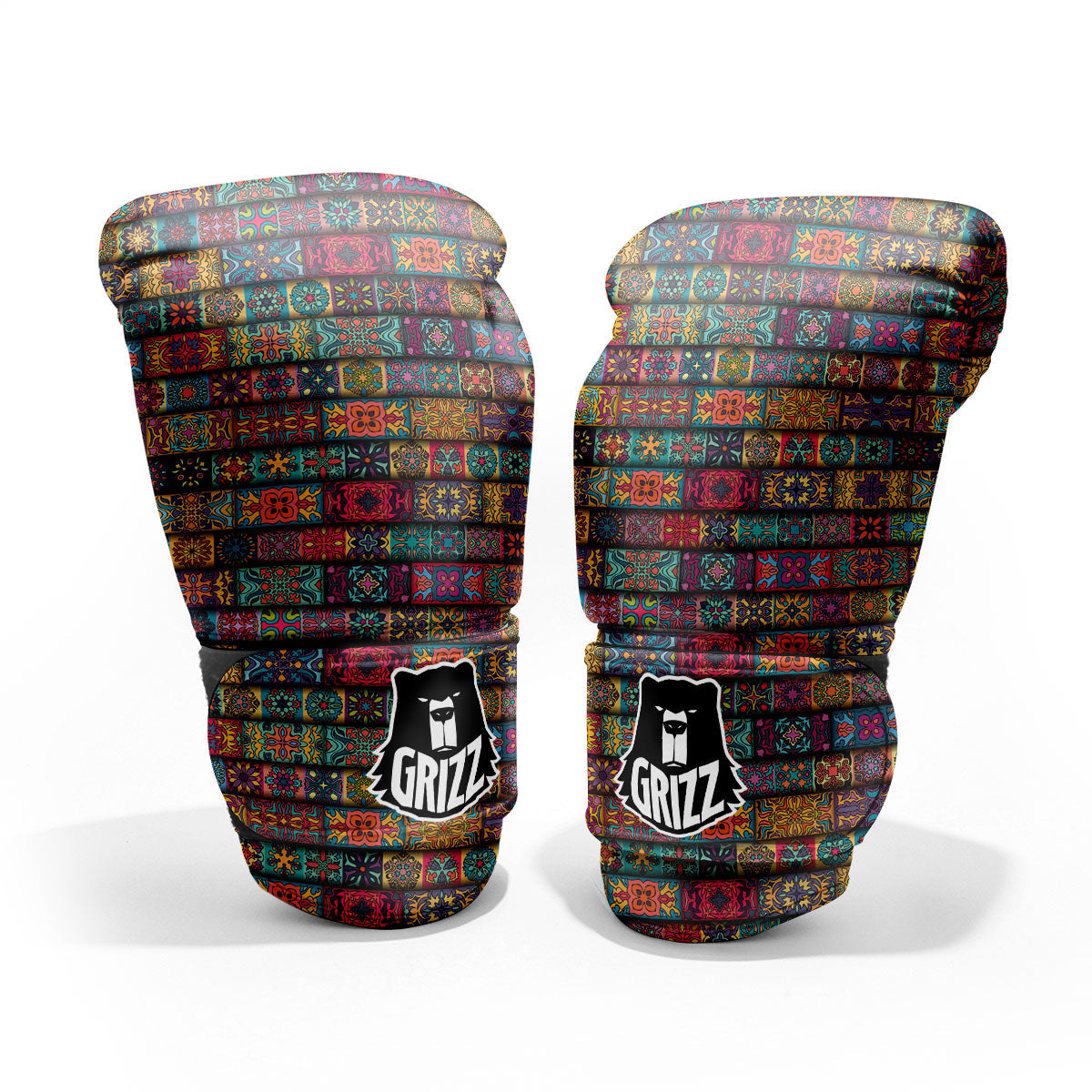 Mandala Bohemian Rectangle Print Pattern Pro Boxing Glove
