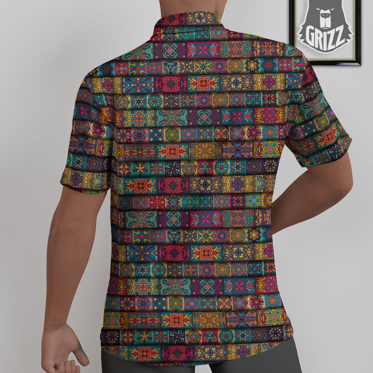 Mandala Bohemian Rectangle Print Pattern Untucked Shirts-grizzshop