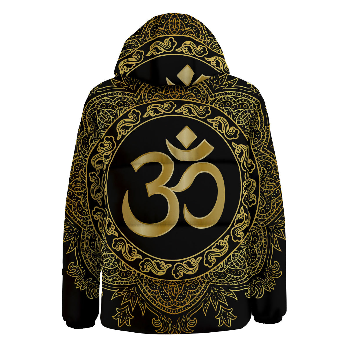 Mandala Boho Om Print Down Jacket-grizzshop