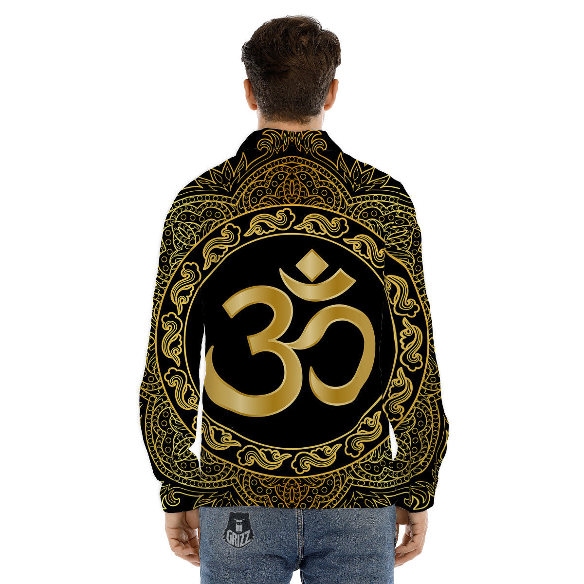 Mandala Boho Om Print Men's Dress Shirts-grizzshop