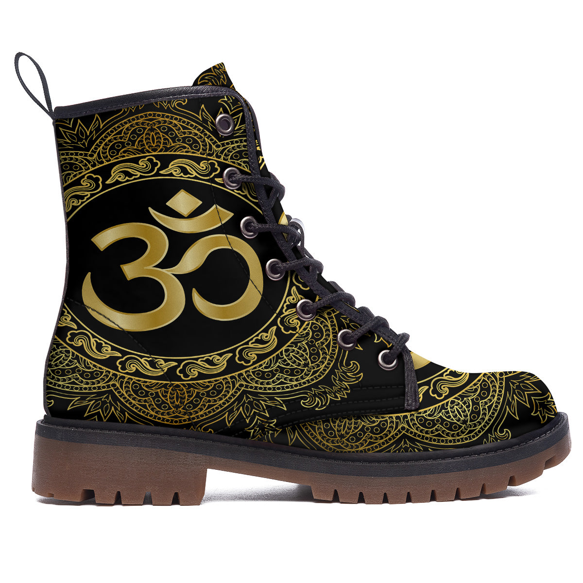Mandala Boho Om Print Work Boots-grizzshop