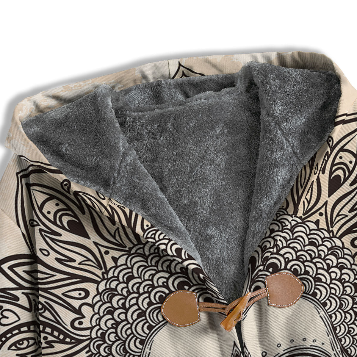 Mandala Buddha Beige Print Men's Windbreaker Jacket-grizzshop