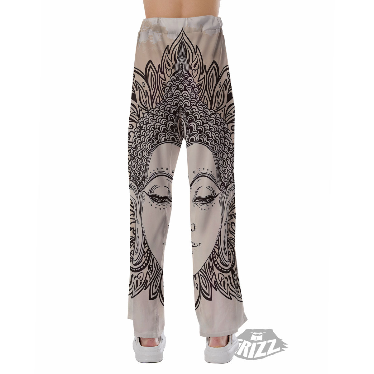 Mandala Buddha Beige Print Pajama Pants-grizzshop