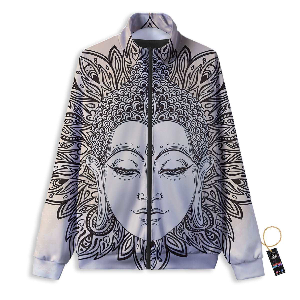 Mandala Buddha Beige Print Track Jacket-grizzshop