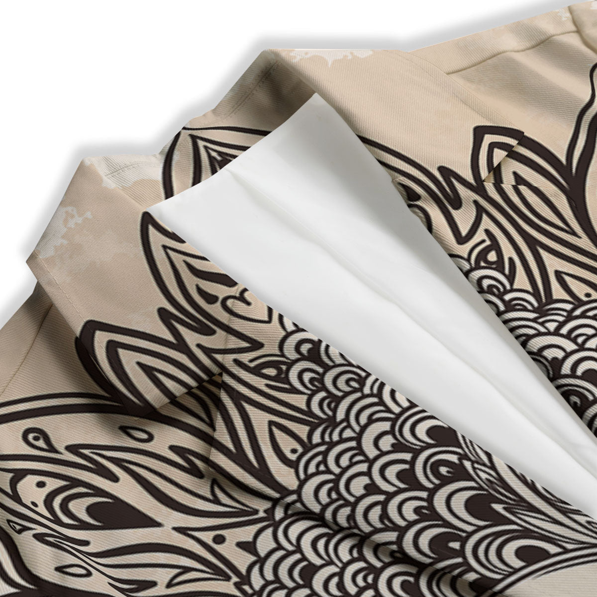 Mandala Buddha Beige Print Women's Blazer-grizzshop