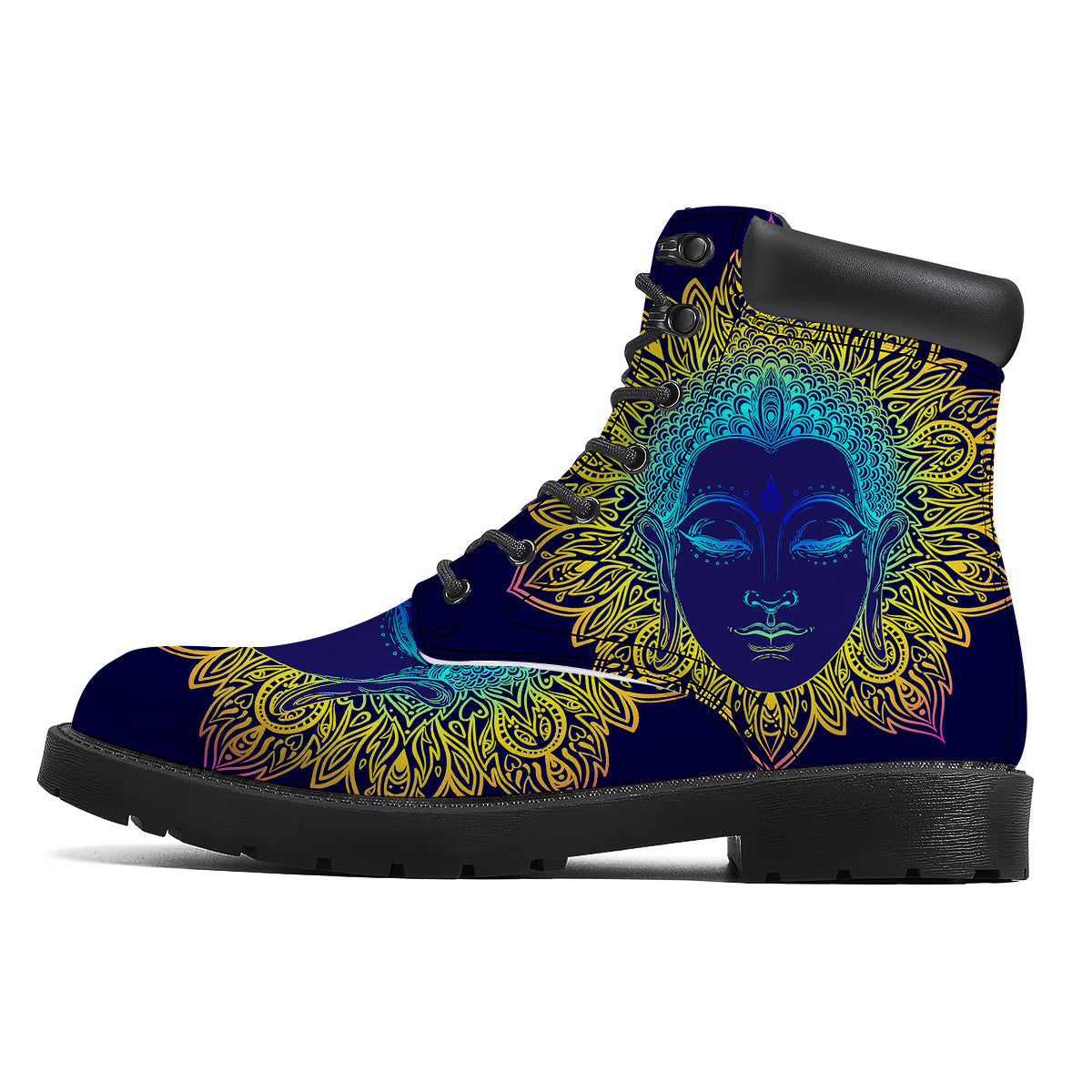 Mandala Buddha Colorful Print Boots-grizzshop