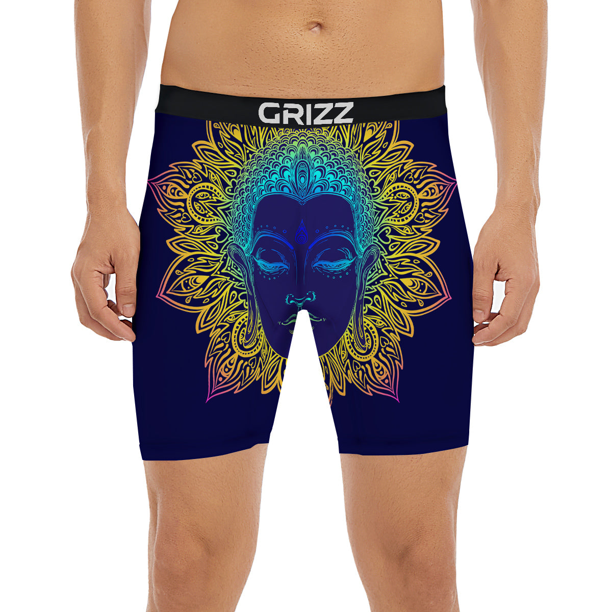 Mandala Buddha Colorful Print Boxer Briefs-grizzshop