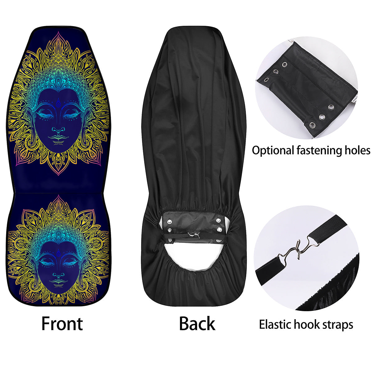 Mandala Buddha Colorful Print Car Seat Covers-grizzshop
