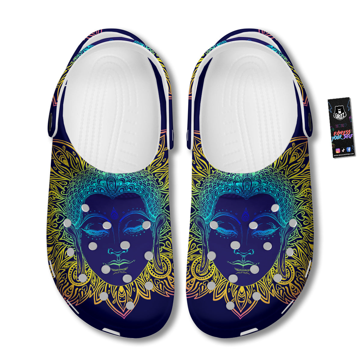 Mandala Buddha Colorful Print Clog-grizzshop