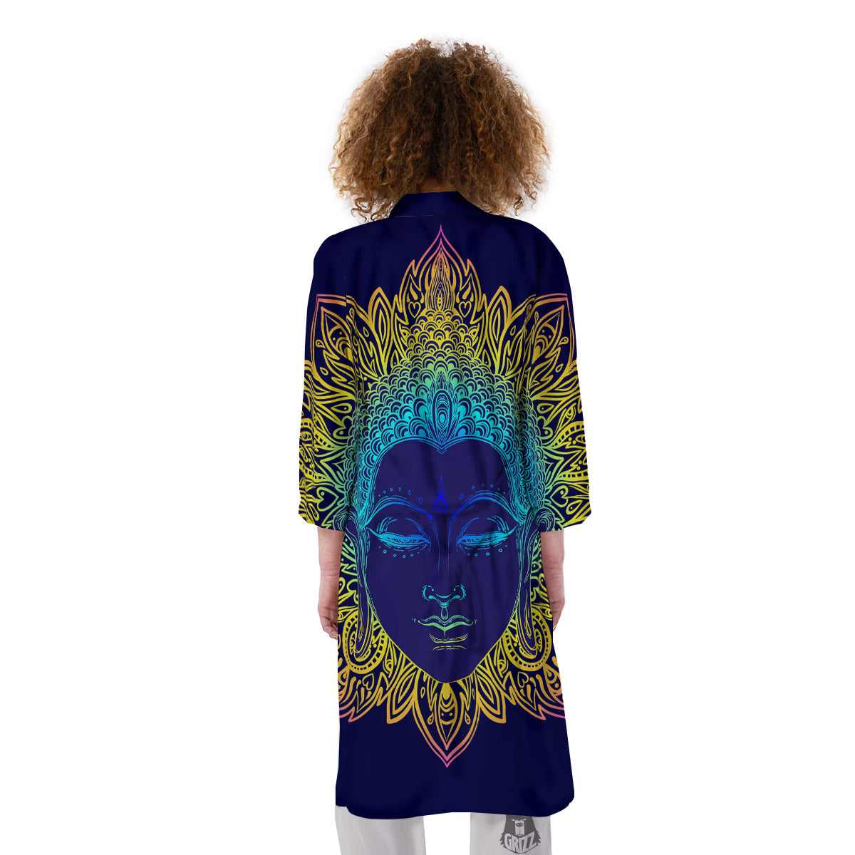 Mandala Buddha Colorful Print Kimono-grizzshop