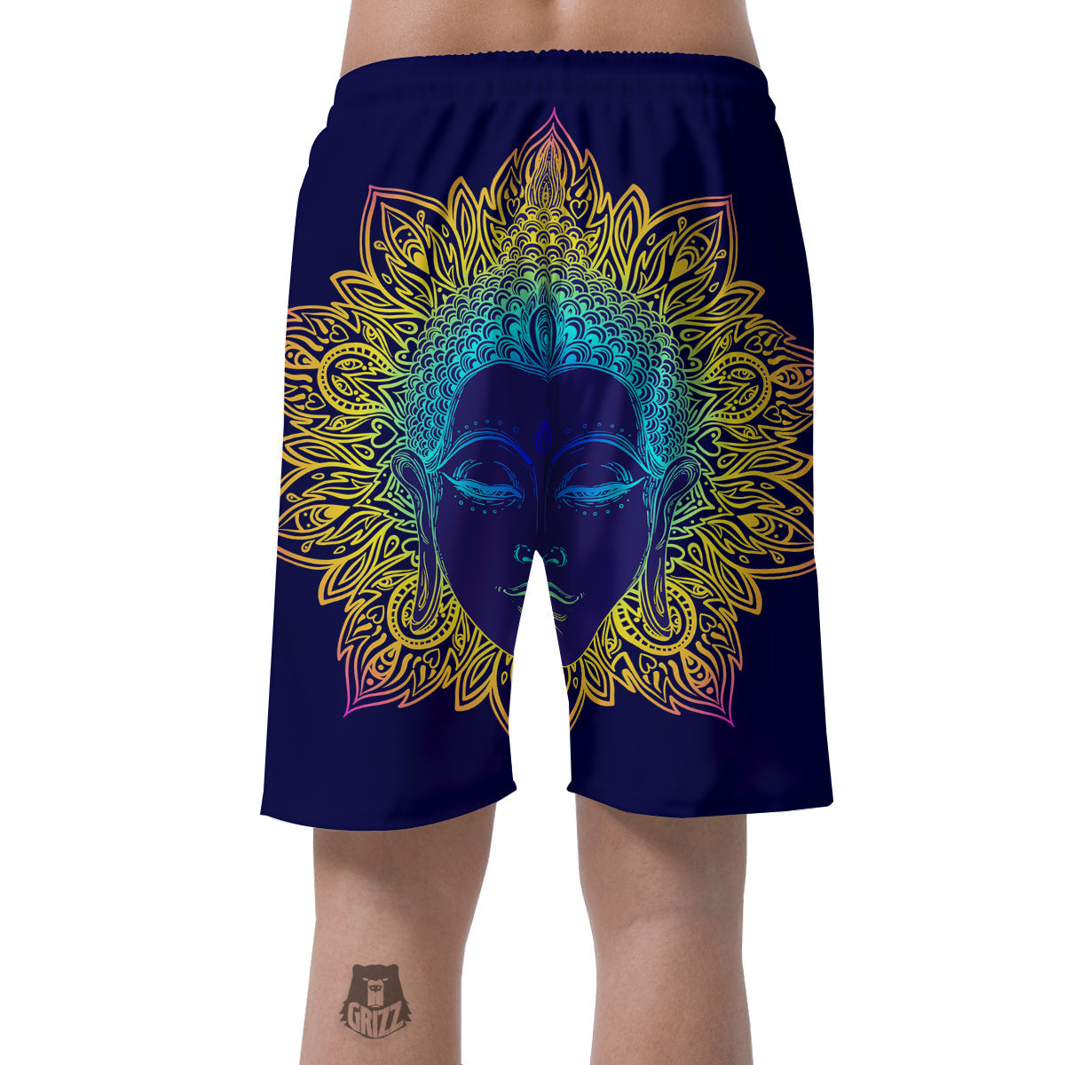 Mandala Buddha Colorful Print Men's Shorts-grizzshop