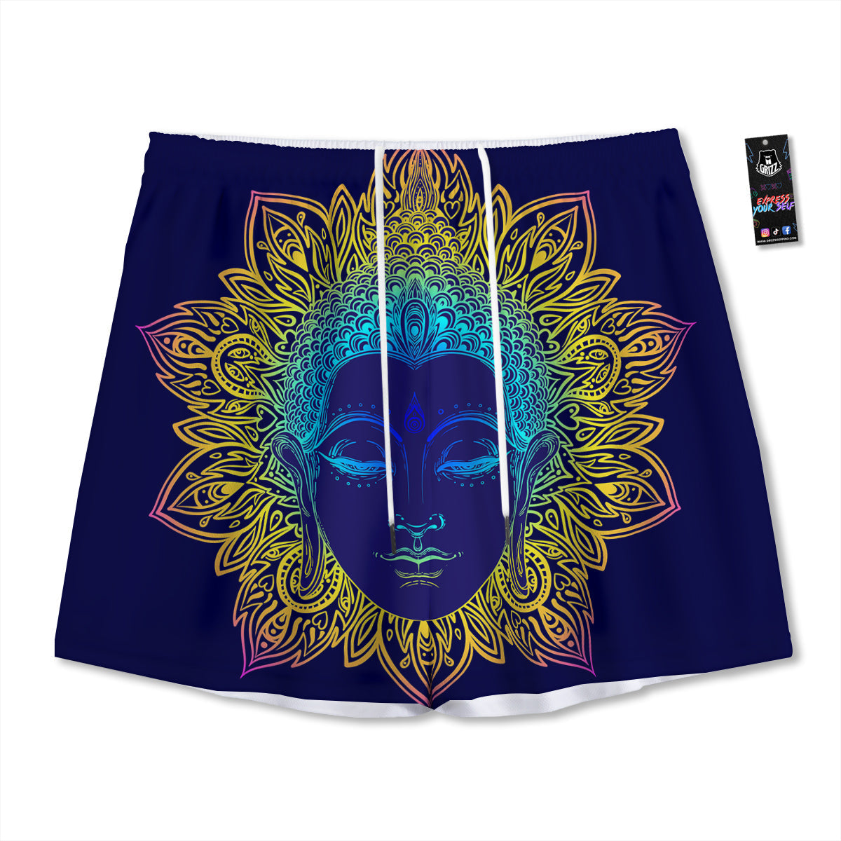 Ladybug Zigzag Green Pattern Mesh Shorts