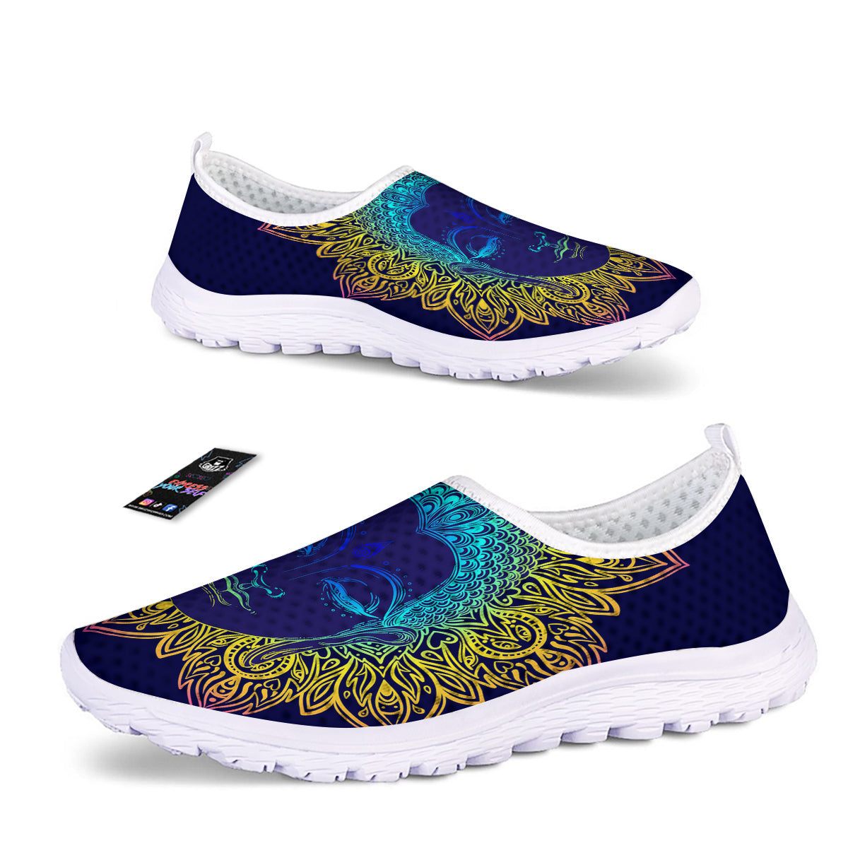 Mandala Buddha Colorful Print Nurse Shoes-grizzshop