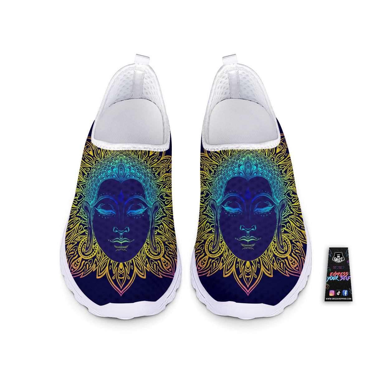 Mandala Buddha Colorful Print Nurse Shoes-grizzshop