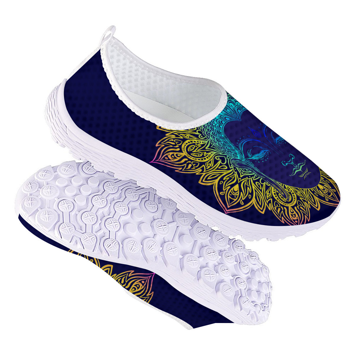 Mandala Buddha Colorful Print Nurse Shoes-grizzshop