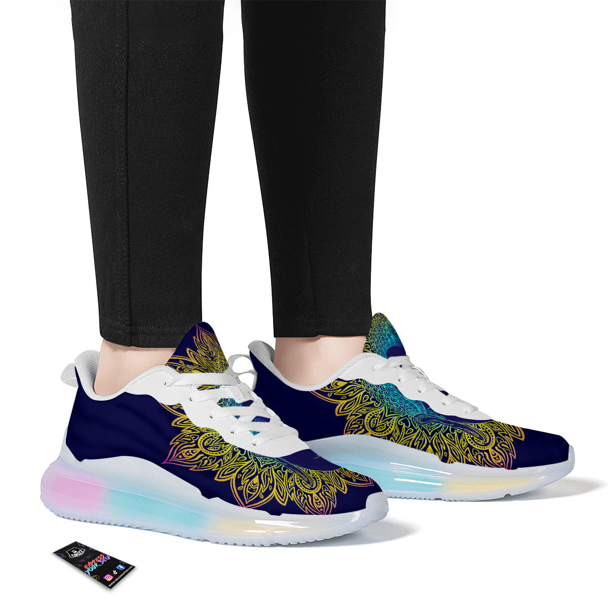 Mandala Buddha Colorful Print Running Sneakers-grizzshop