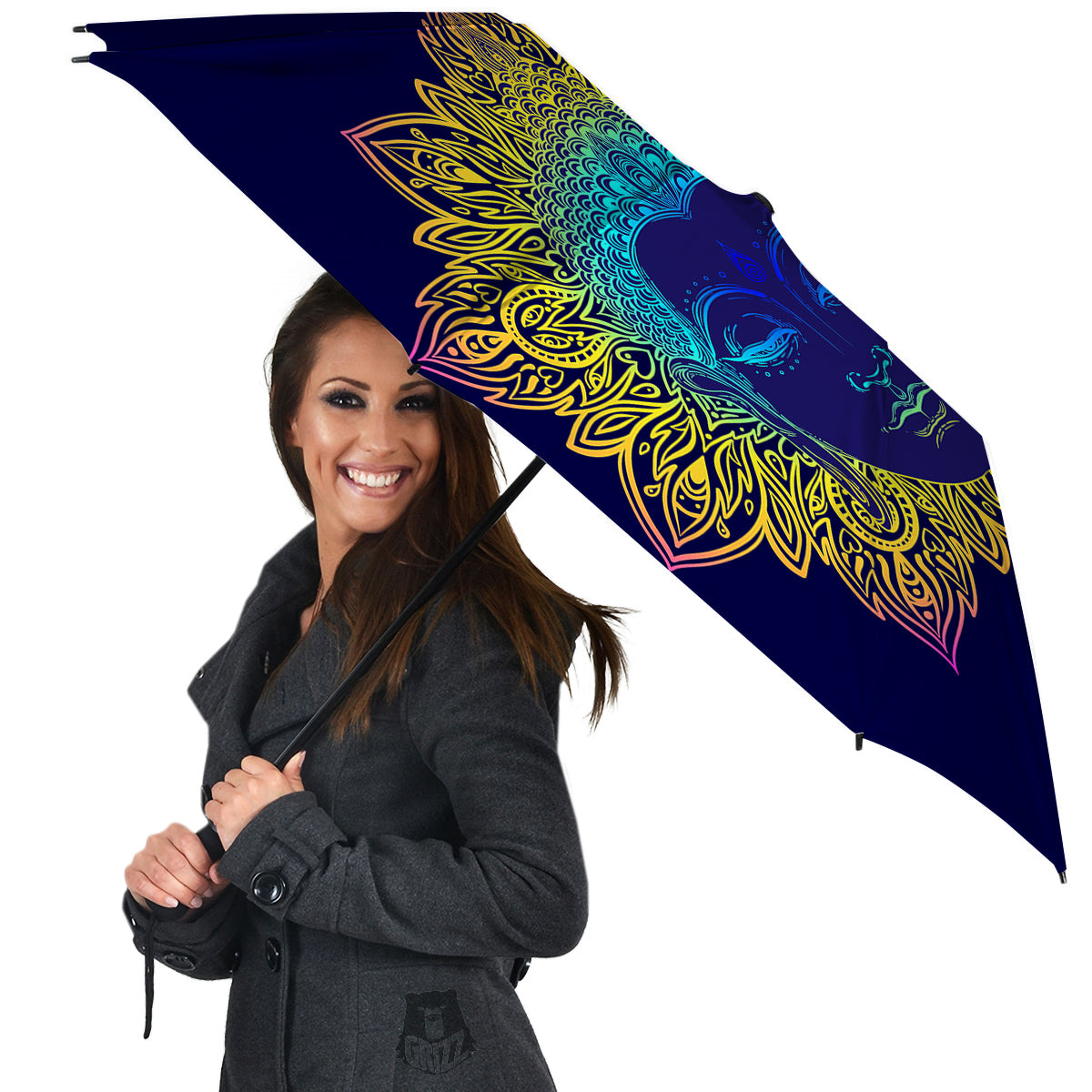 Mandala Buddha Colorful Print Umbrella-grizzshop