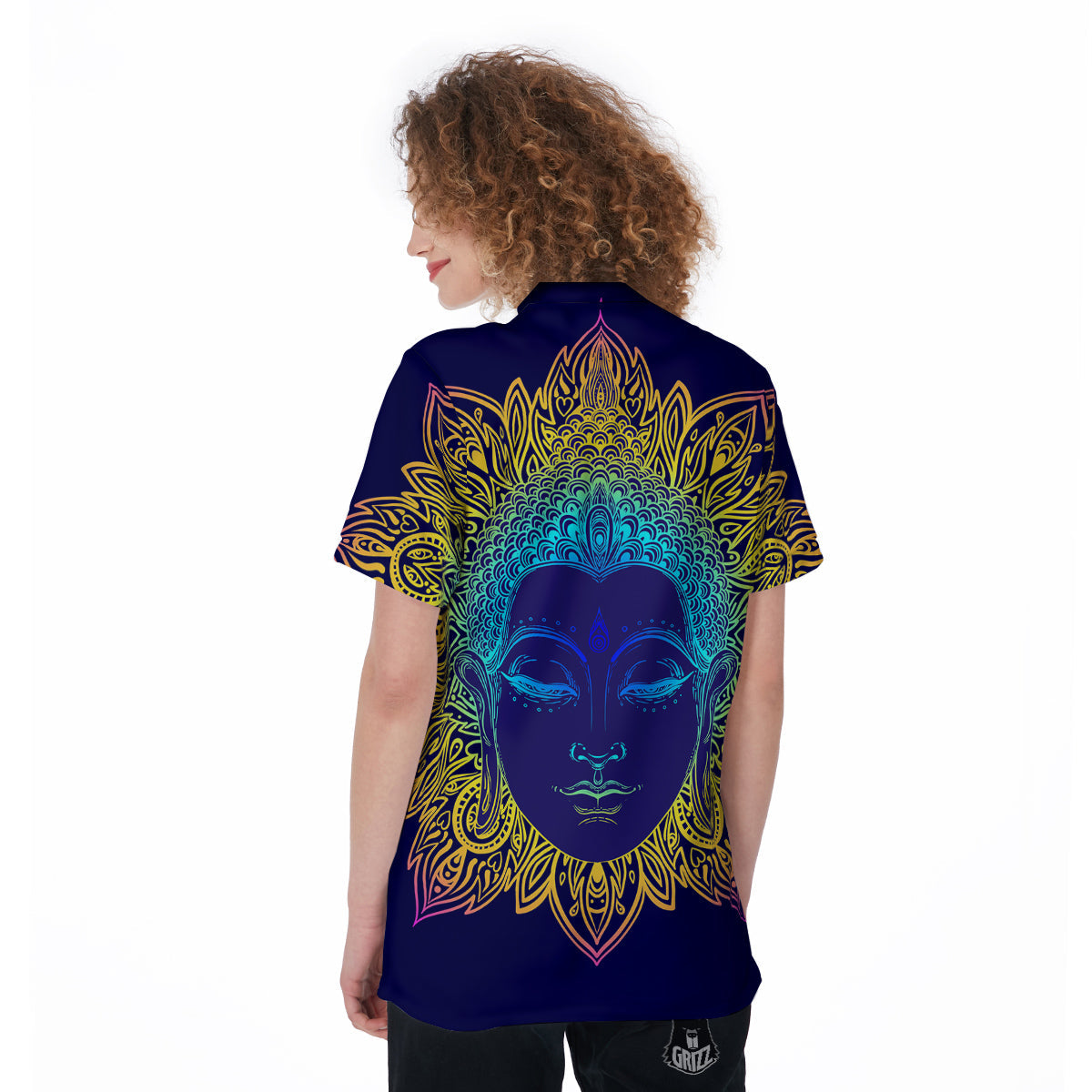 Mandala Buddha Colorful Print Women's Golf Shirts-grizzshop