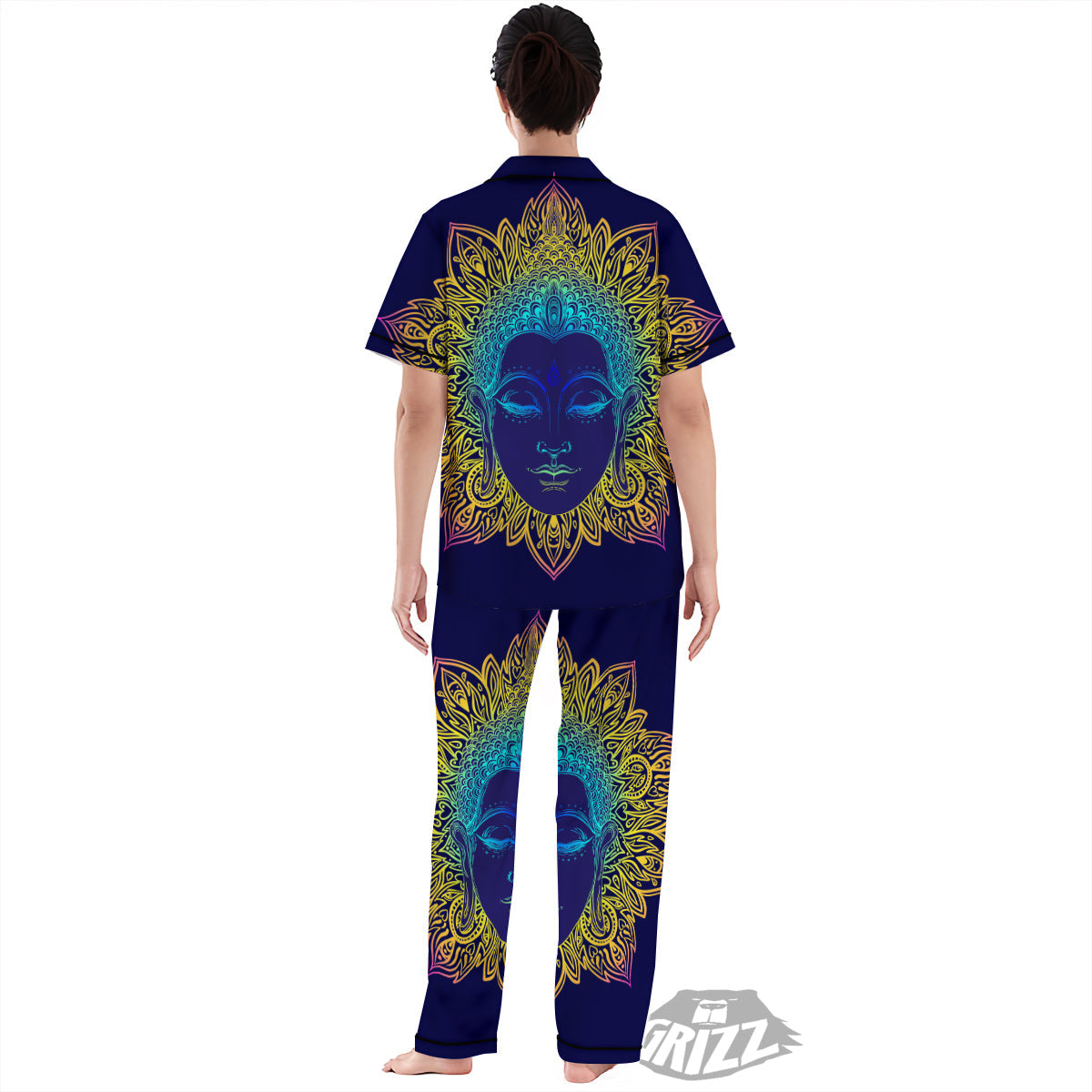 Mandala Buddha Colorful Print Women's Pajamas Set-grizzshop