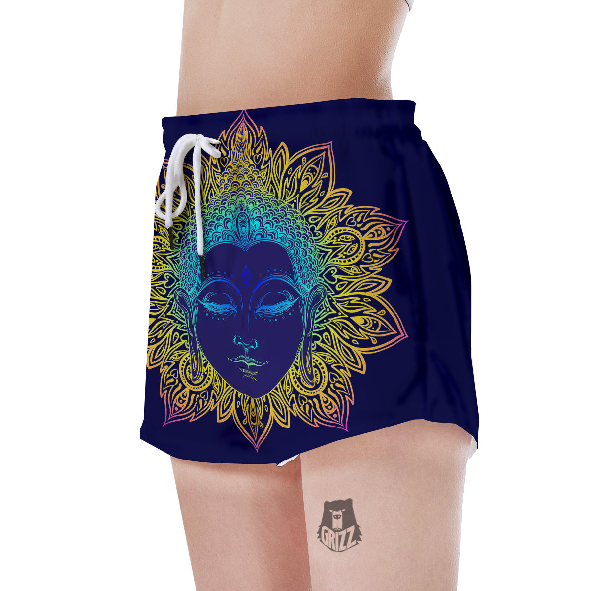 Mandala Buddha Colorful Print Women's Shorts-grizzshop