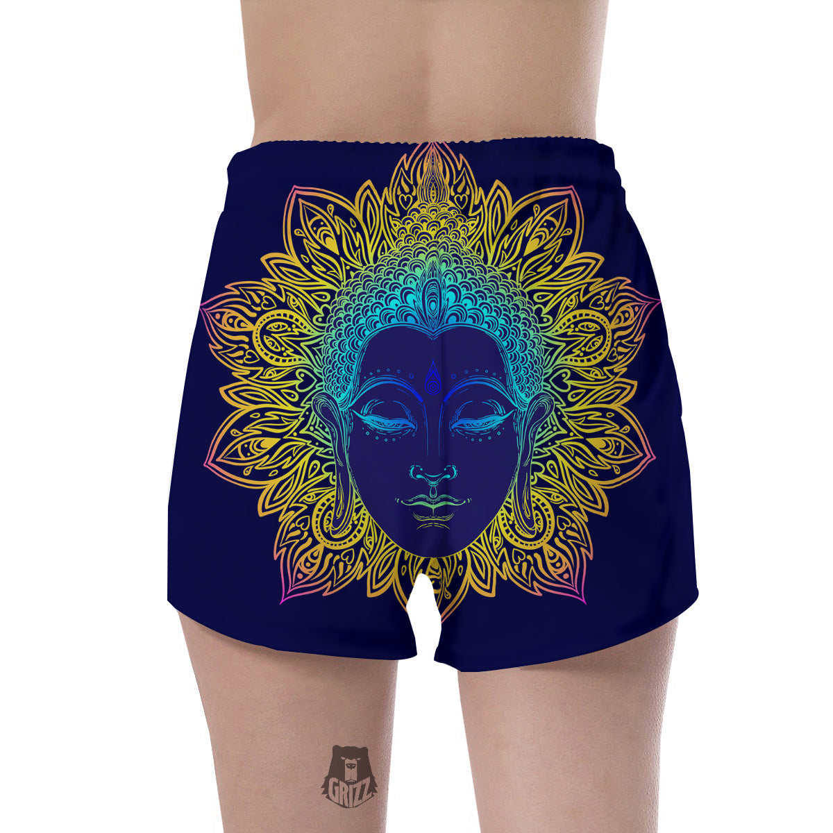 Mandala Buddha Colorful Print Women's Shorts-grizzshop