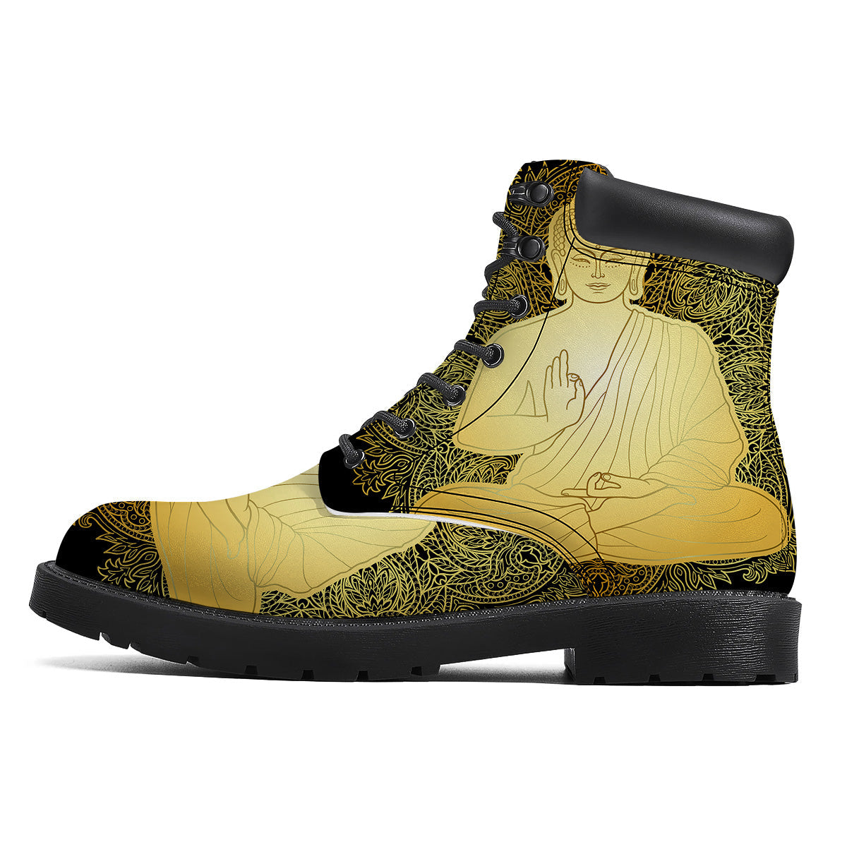 Mandala Buddha Statue Print Boots-grizzshop