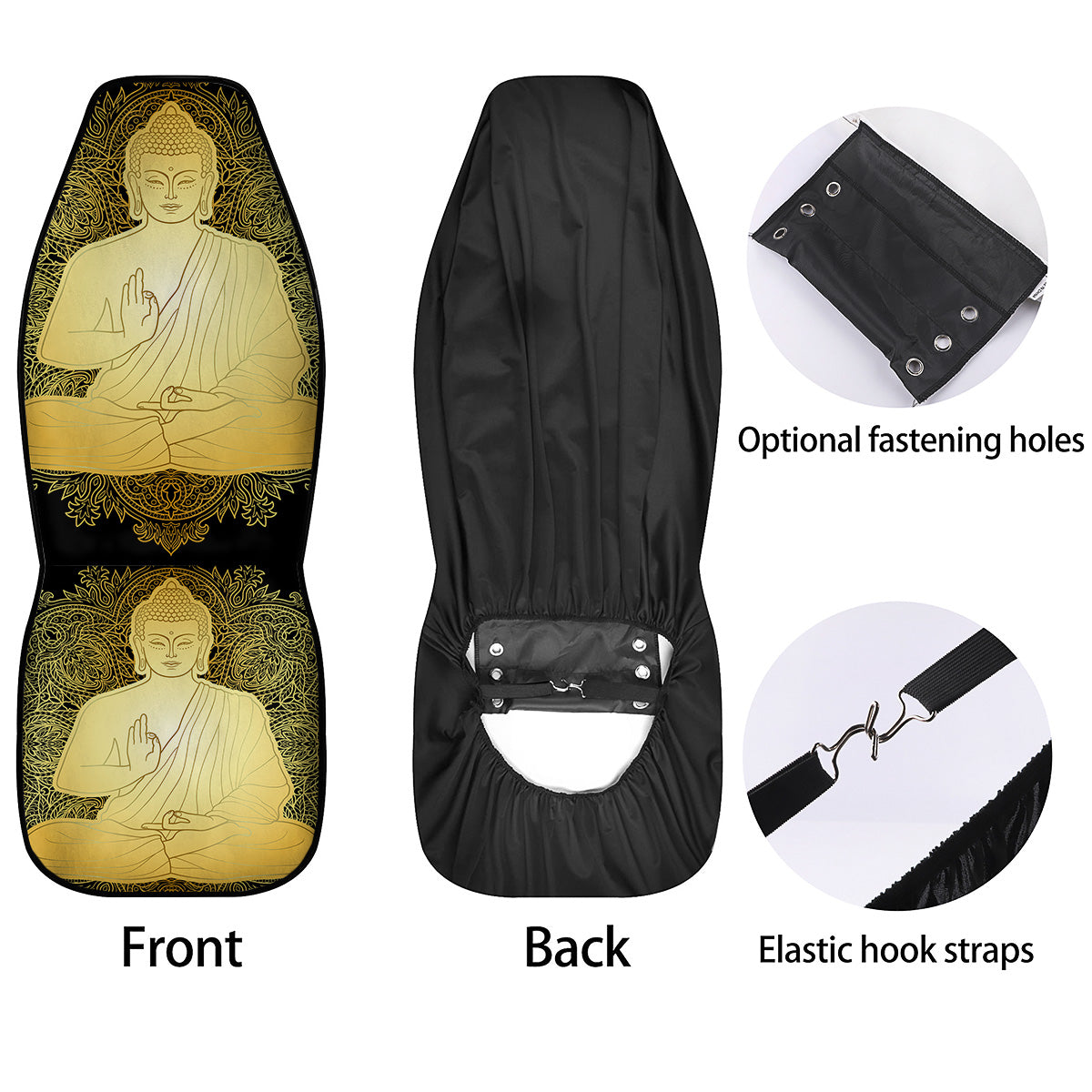 Mandala Buddha Statue Print Car Seat Covers-grizzshop