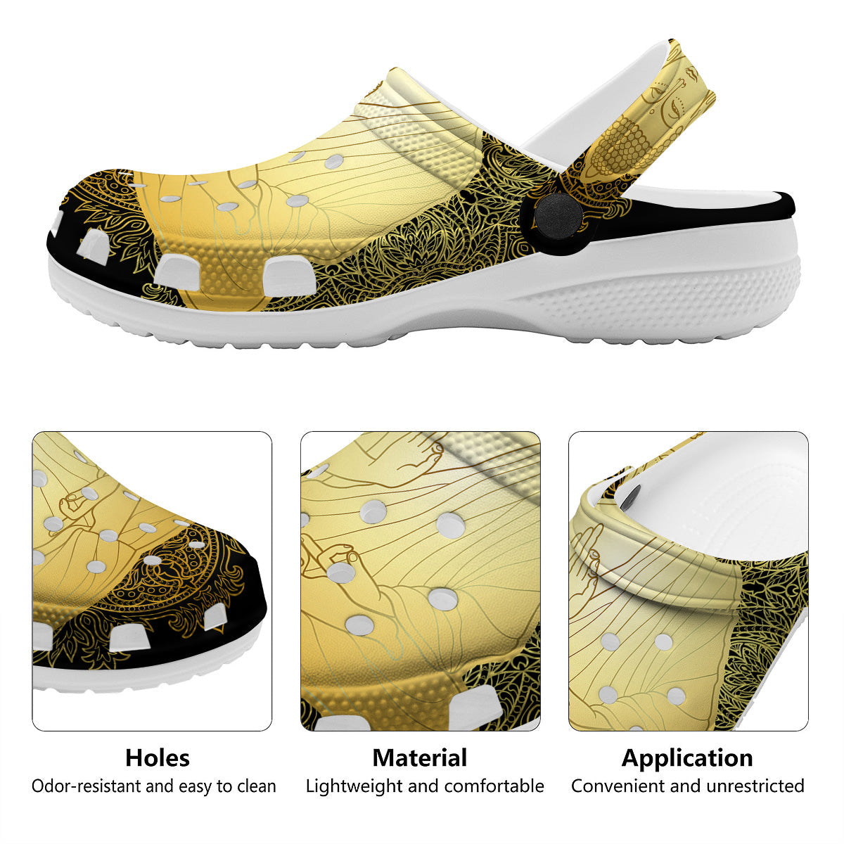 Mandala Buddha Statue Print Clog-grizzshop