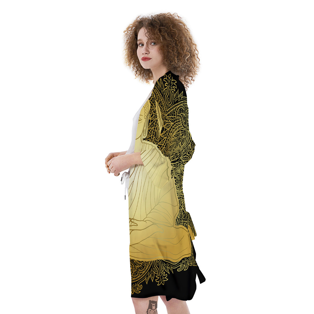 Mandala Buddha Statue Print Kimono-grizzshop