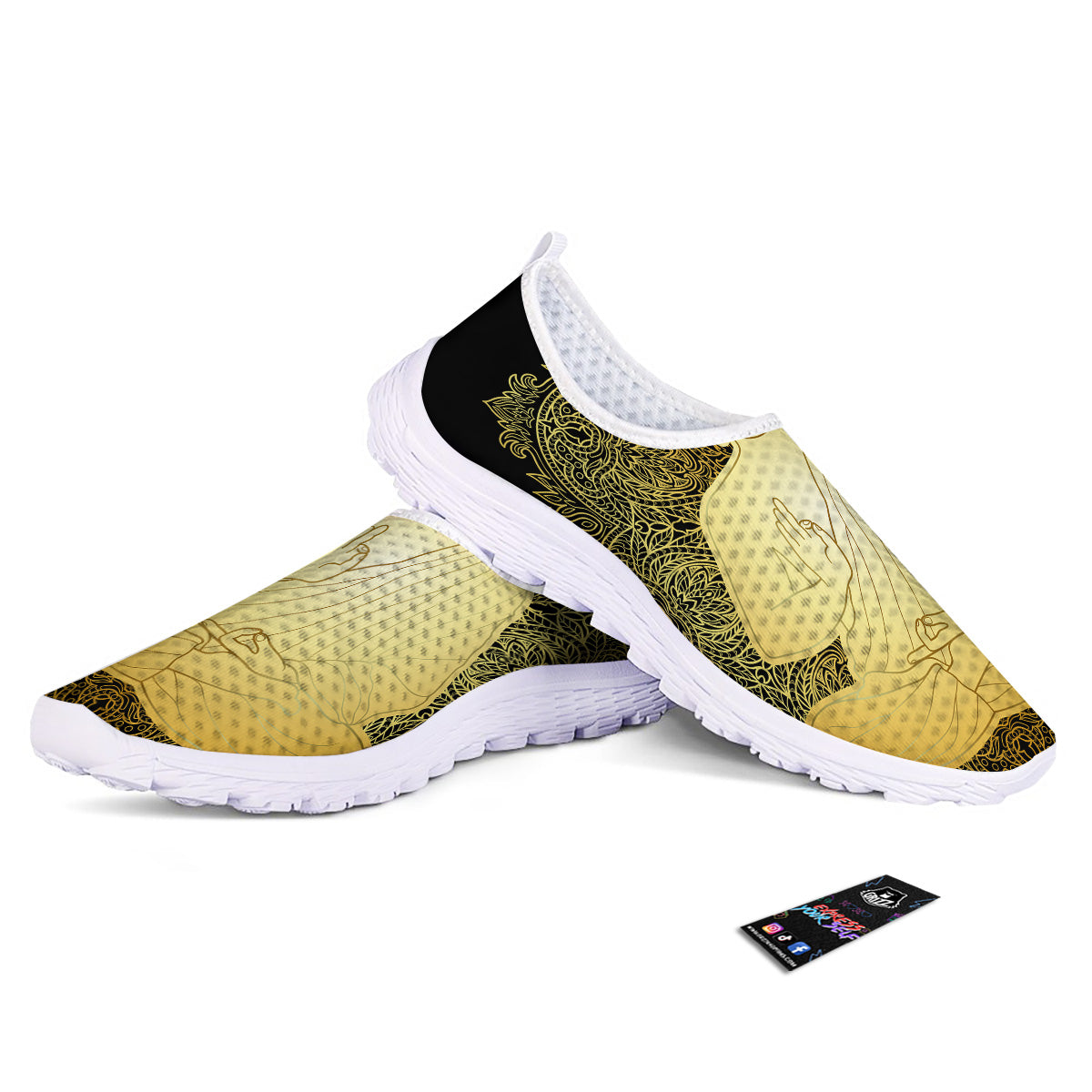 Mandala Buddha Statue Print Nurse Shoes-grizzshop