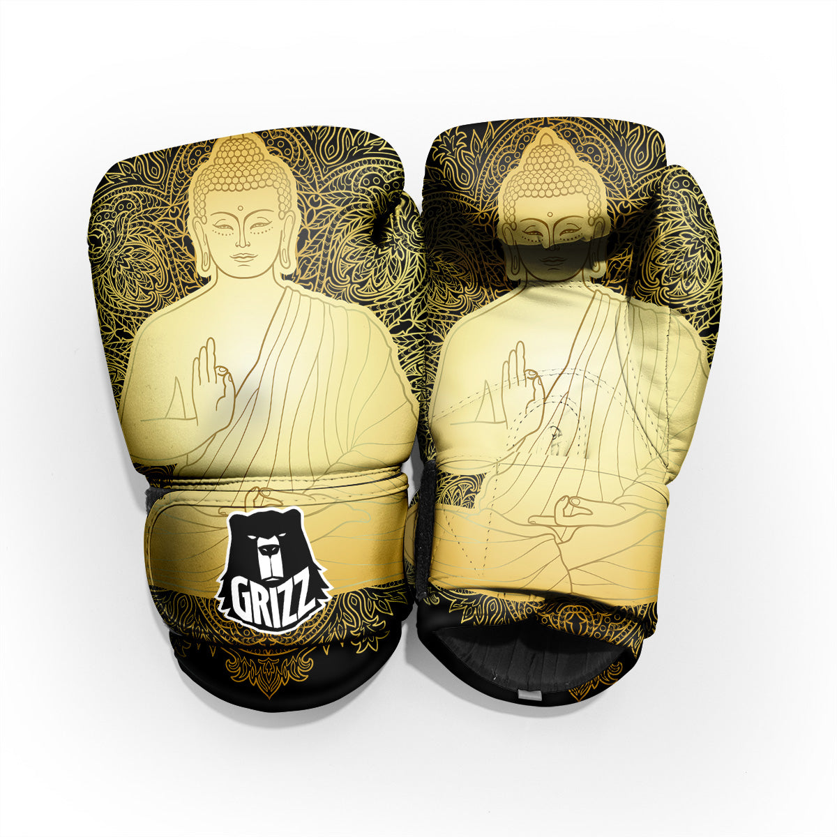 Mandala Buddha Statue Print Pro Boxing Glove