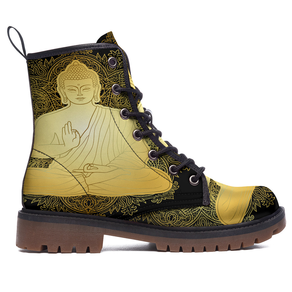 Mandala Buddha Statue Print Work Boots-grizzshop