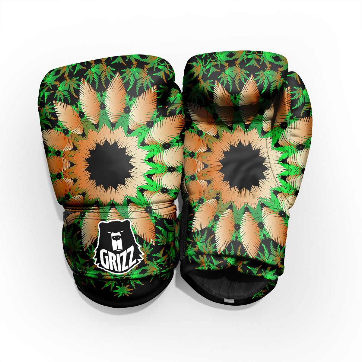Mandala Cannabis Leaf Print Pro Boxing Glove
