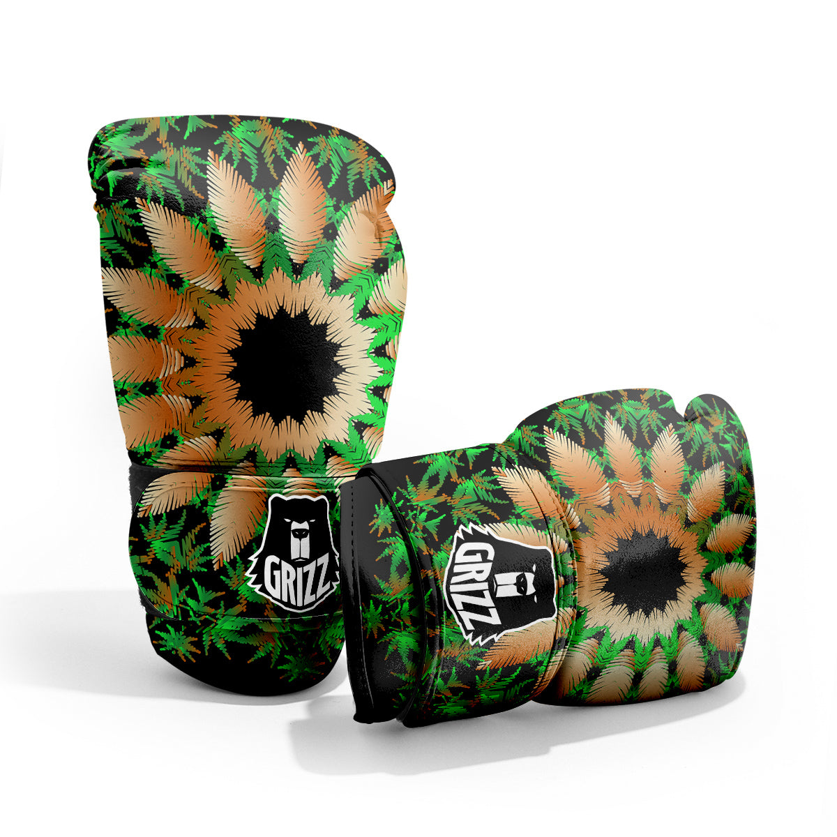 Mandala Cannabis Leaf Print Pro Boxing Glove