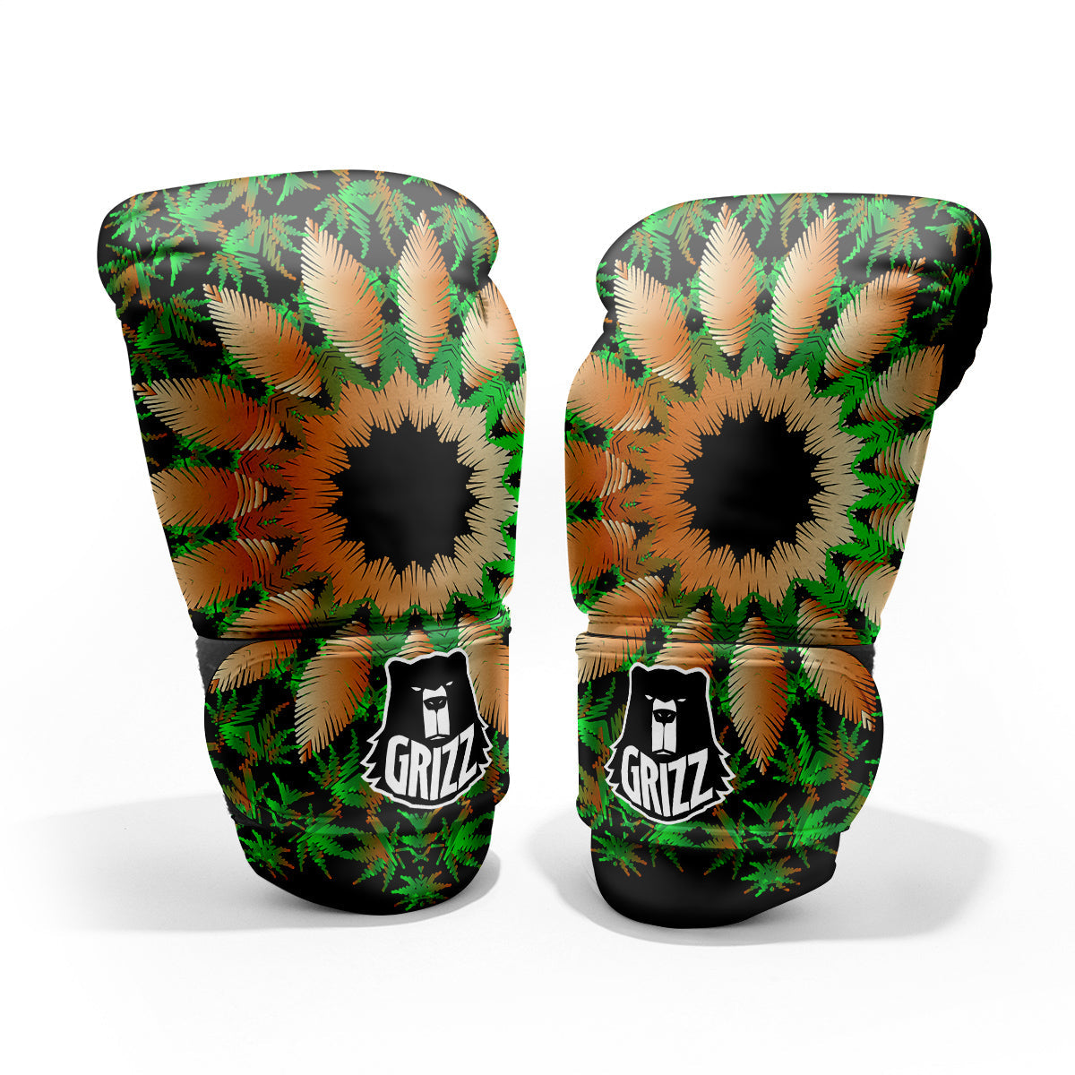 Mandala Cannabis Leaf Print Pro Boxing Glove