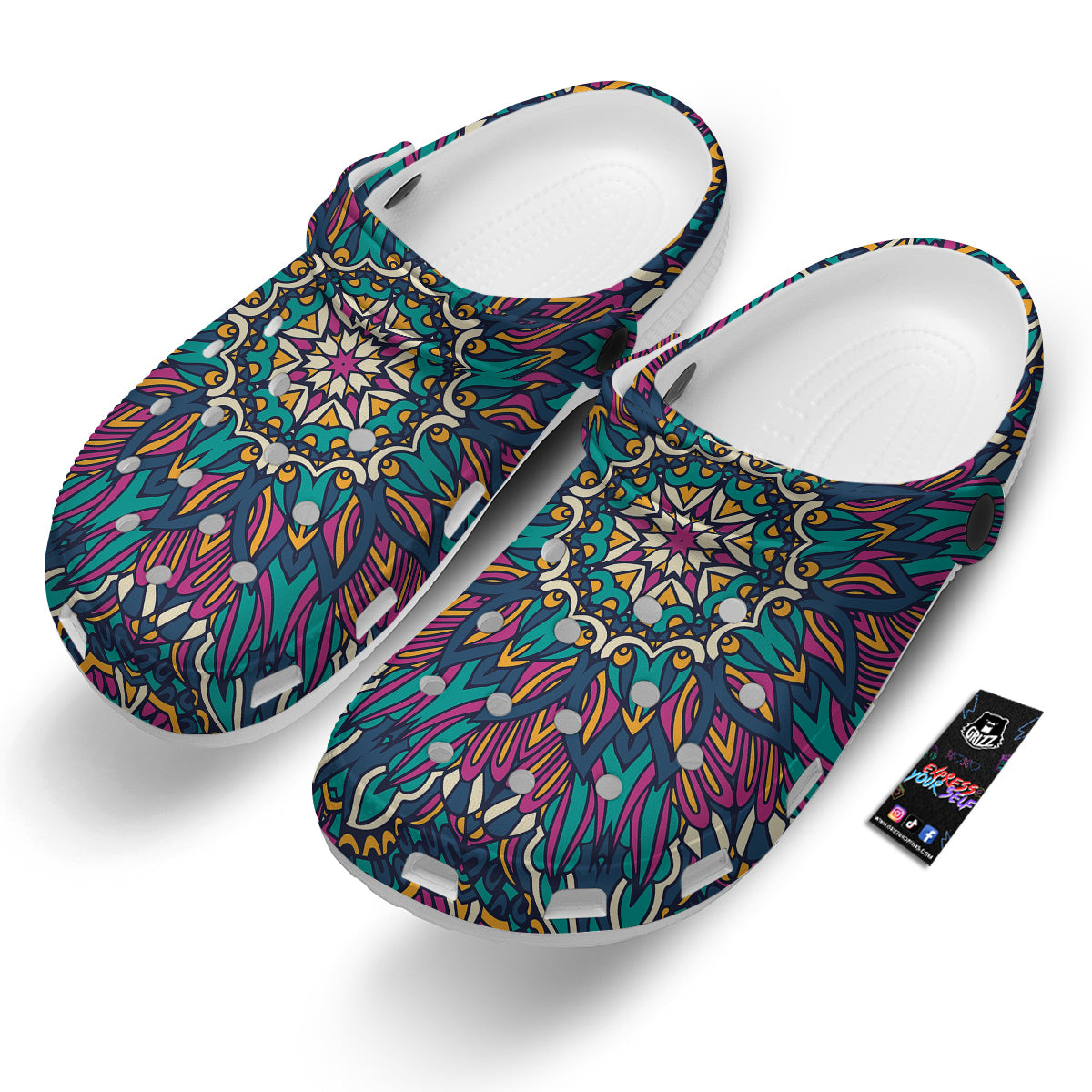 Mandala Coloful Print Clog-grizzshop