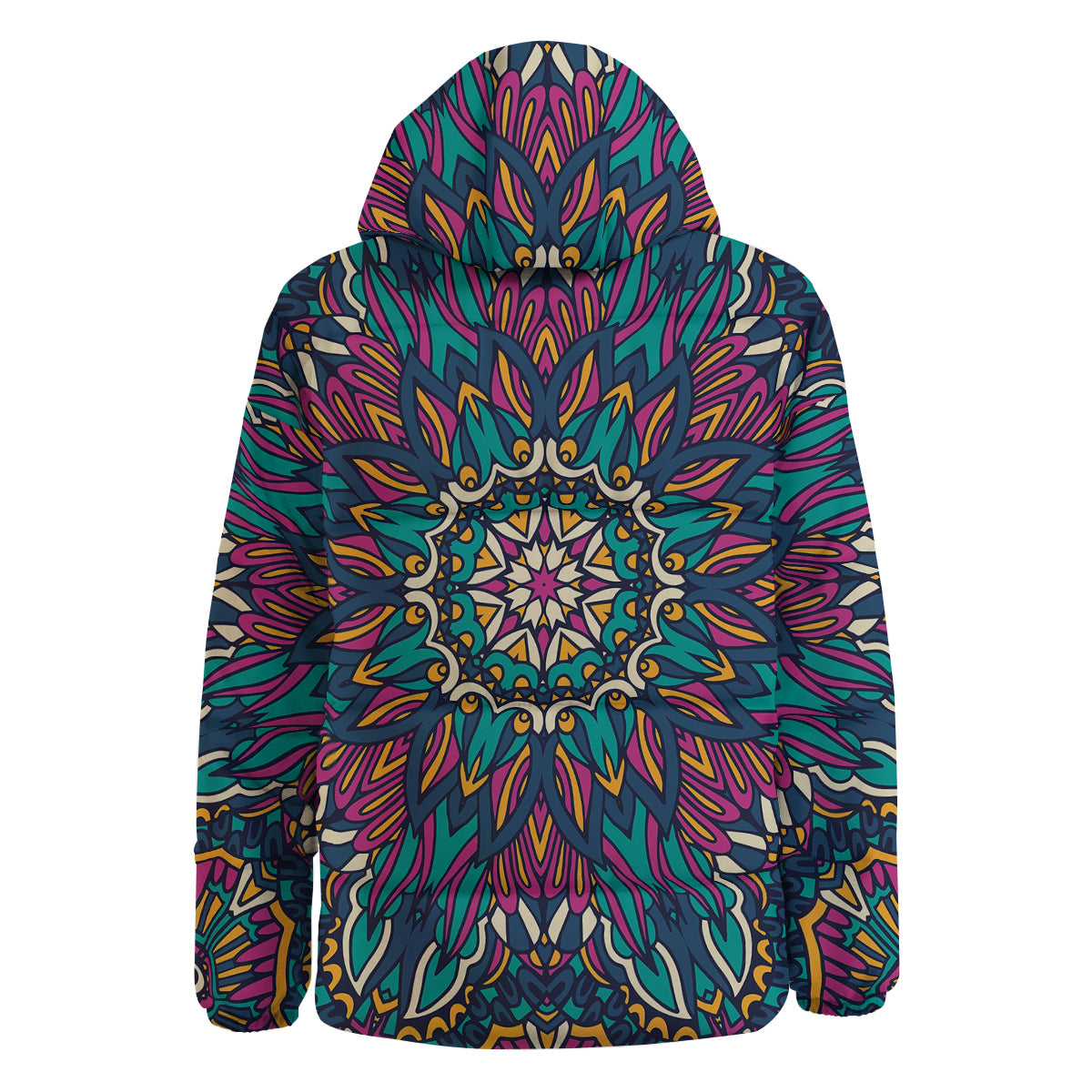 Mandala Coloful Print Down Jacket-grizzshop