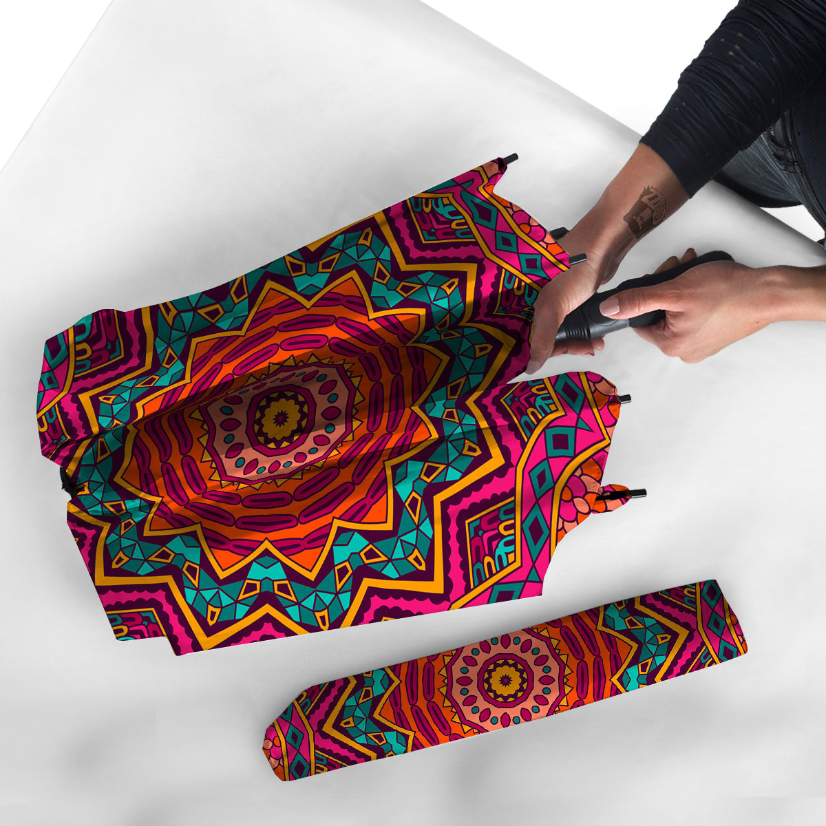 Mandala Colorful Print Umbrella-grizzshop